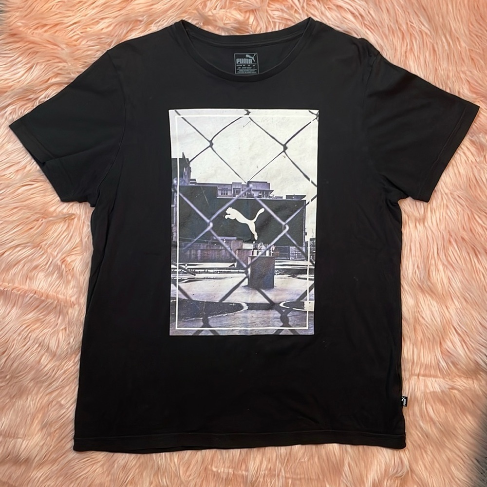 Puma Black Unisex Short Sleeve T Shirt Size Large